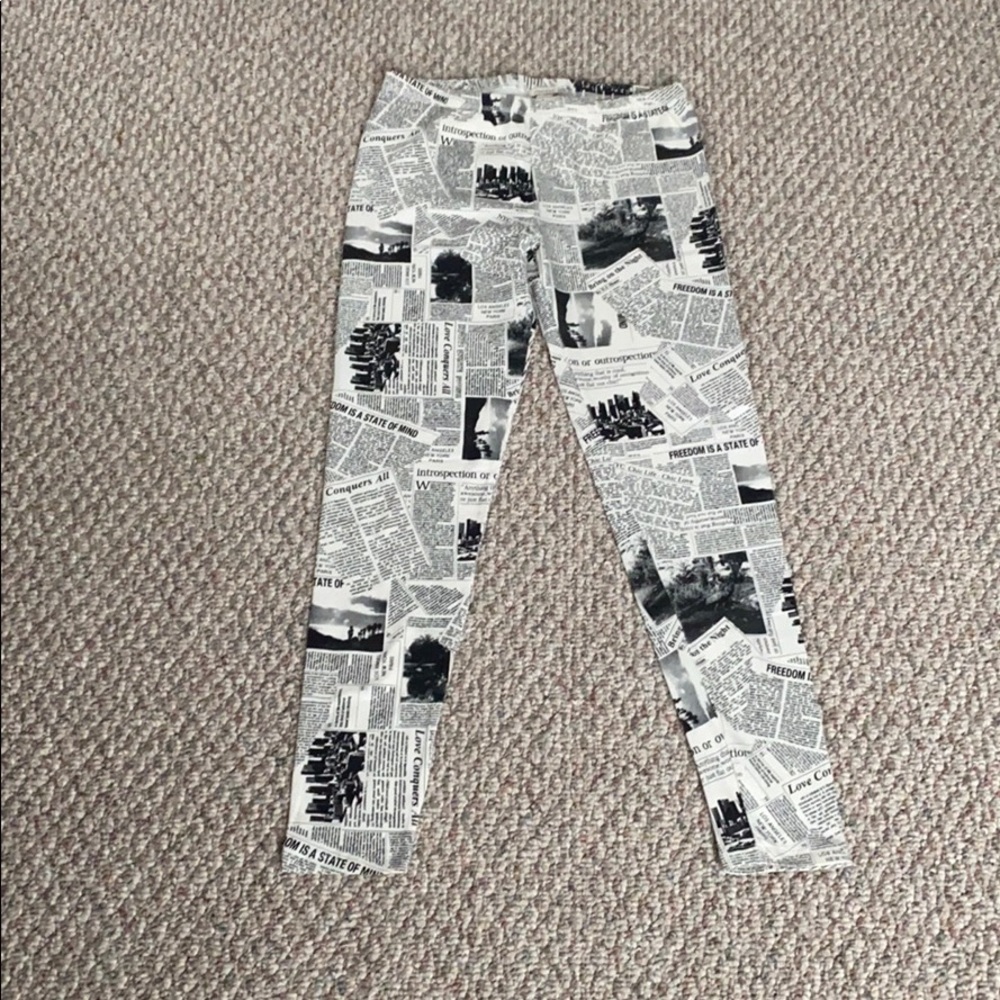 Forever 21 Newspaper Leggings